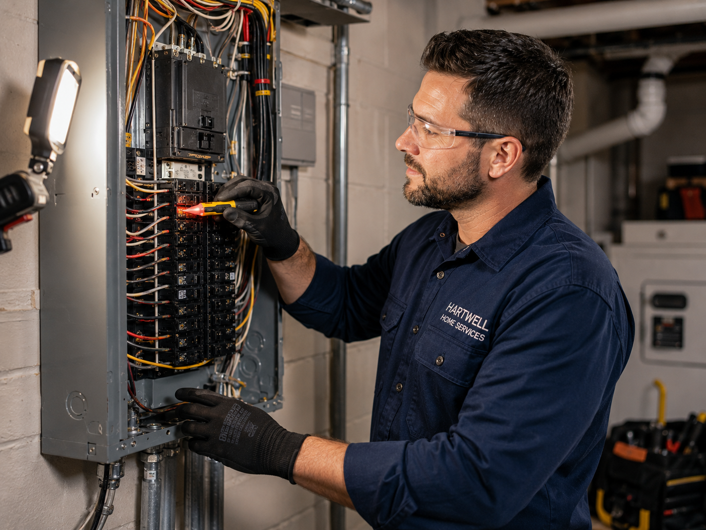 Hartwell licensed electrician performing residential electrical work