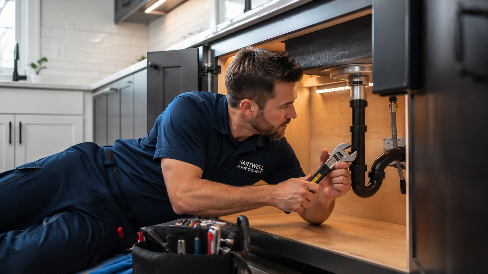 Hartwell plumber performing residential pipe repair